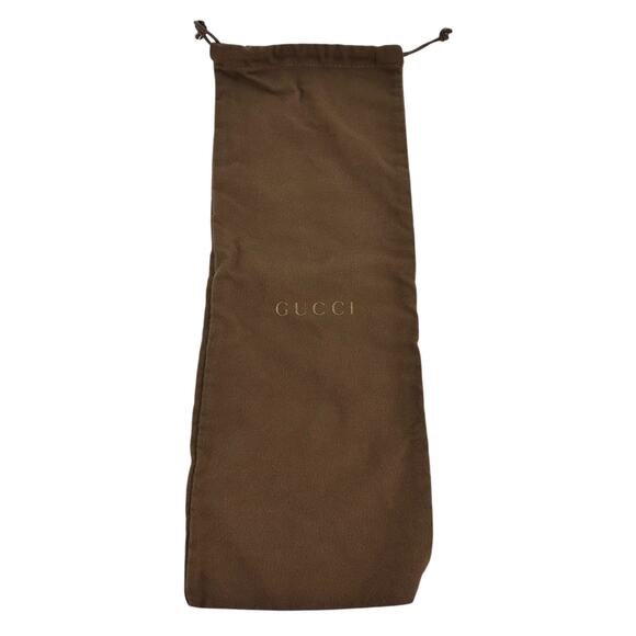 Gucci Vintage Brown Drawstring Bag with Gold Logo - Picture 1 of 3